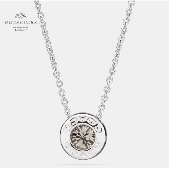 COACH | Open Circle Stone Necklace | Silver - Picture 5 of 5